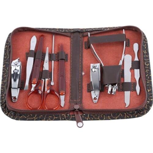 10Pcs/Set Stainless Steel Nail Clipper Pedicure Set with Scissor Tweezer Professional Manicure Tools Nail Supplies