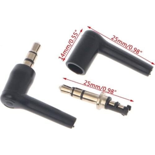 10 Pcs Gold Plated 3/4 3.5mm 90° Male Stereo Headphone Mini Jack Plug 32CA