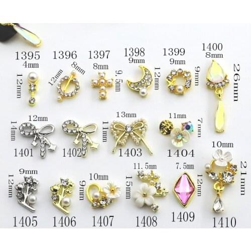 10pcs/pack Korea 3D Nail Art Accessories Kawaii Nail Parts Charm Glitter Rhinestone Decorations Alloy Nail Material Supplies
