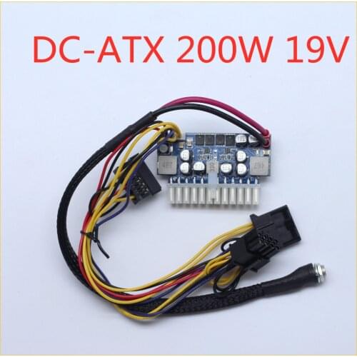 19V Wide Voltage DC-ATX 200W Mini ITX In-line Power Module 24pin Conversion Board Mute High Power Power Supply for Computer