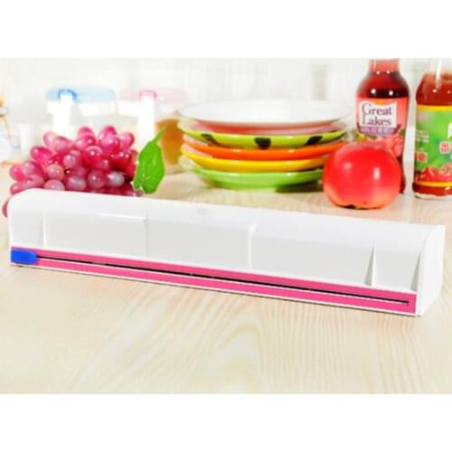 2020 Hot Sale Home Kitchen Plastic Small Film Wrap Cling Dispenser Food Storage Holder Cutter