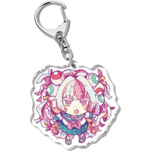 Anime Peripheral Keychain Cute Cartoon Double Sided Acrylic Bag Backpack Car Key Charm Jewelry Pendant Accessories Keyring Gift