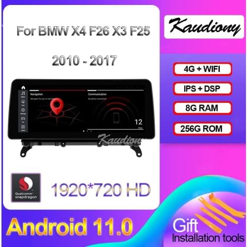 Kaudiony 10.25" 12.3" Android 11 For BMW X3 F25 X4 F26 Auto Radio GPS Navigation Car DVD Multimedia Player 4G Stereo 2011-2017