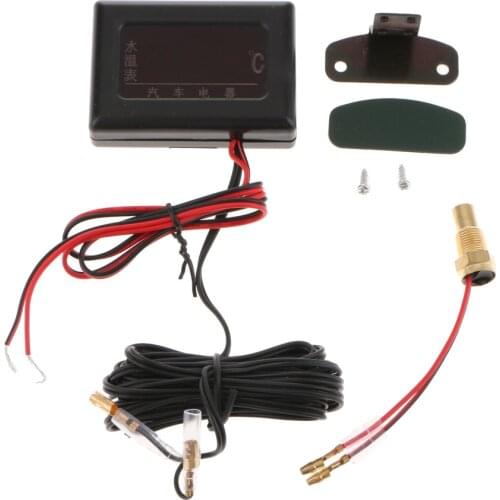 Car Digital Display Water Temp Temperature Gauge Meter with Sensor Stable Performance Anti Vibration