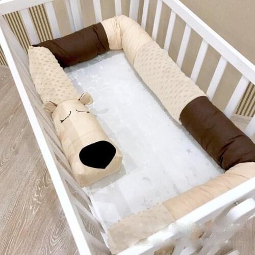 Crib Bumper Plush Pillows Crib Pads Baby Crib Liner Cartoon Animal Protector Pillow Bed Children Cradle Newborn Dropshipping