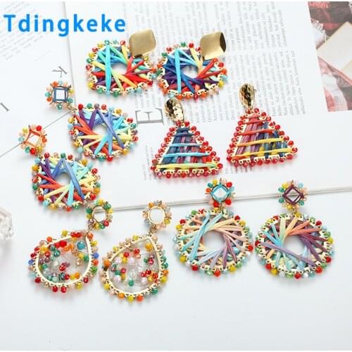 Bohemian earrings for women drop earrings Colorful earrings for women beach vacation summer holiday earrings jewelry