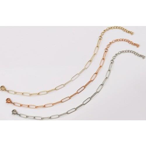 Hip Hop Stainless Steel Link Chain Bracelets For Man Women Gold Color Anklet Bracelet Jewelry enkelbandjes sieraden Accessories