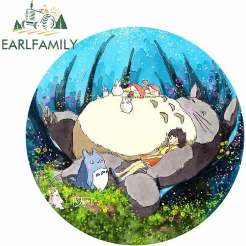 EARLFAMILY 13cm x 13cm For My Neighbor Totoro Fine Decal Car Styling Stickers Waterproof Vinyl Material Occlusion Scratch Decor