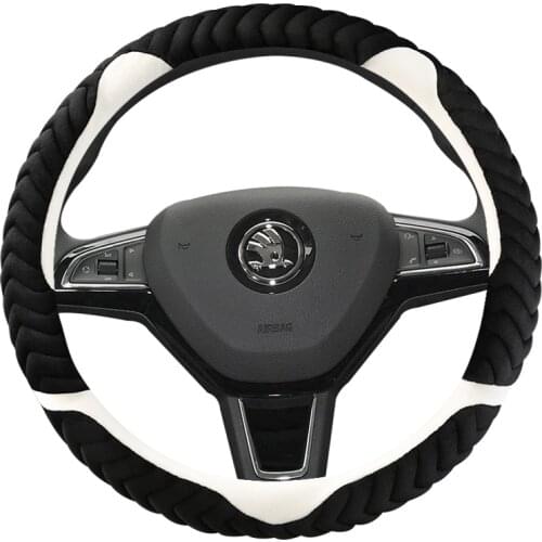 38CM Warm Flannelette Car Steering Wheel Cover for Skoda Octavia A5 A7 RS Octavia 2 3 Combi Auto interior Accessories