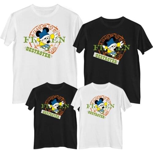 Disney Mickey Mouse T shirt Summer Comfortable 100% cotton Fashion clothes for teens Mens t-shirt Clothing for boys family look