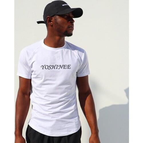 Men Tshirts Cotton Letter Print Casual Daily Wear Short Sleeve Shirt Exercise Workout Tshirt for Men