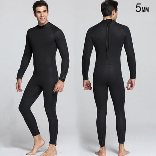 Wetsuit 5MM Long Sleeve Neoprene Mens Onepiece Swimsuit Spearfishing Underwater Hunting Diving Suit