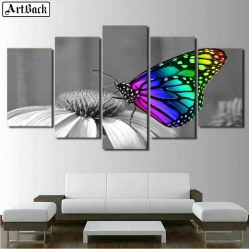 ArtBack Five fight diy diamond painting butterfly picture full square diamond embroidery rhinestone mosaic diamond art