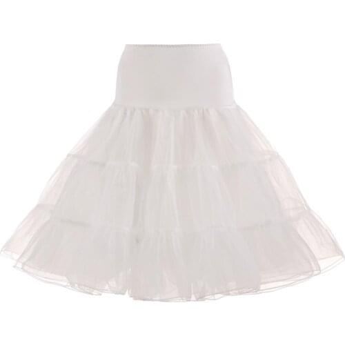 Short Petticoats Inner Skirt Jupon Cerceau Mariage Retro Women Solid Color Wedding Bridal Underskirt Crinoline Tulle Petticoat