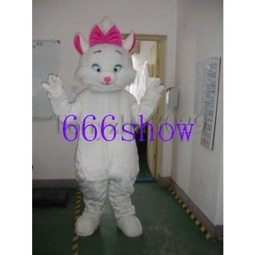 White cat cartoon mascot costume free shipping