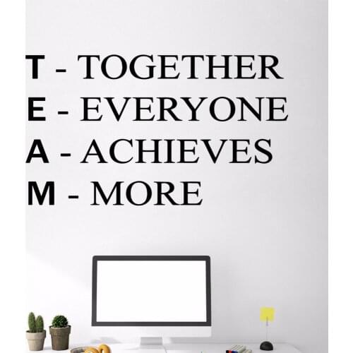 Creative quote Team work Removable Art Vinyl Wall Stickers For Living Room Kids Room Wall Art Sticker Murals