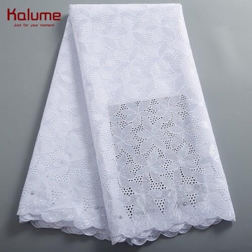 Kalume African Cotton Lace Fabric High Quality Lace Fabrics Dress Nigerian Lace Fabrics For Sewing Machine Dress Tissue H2403