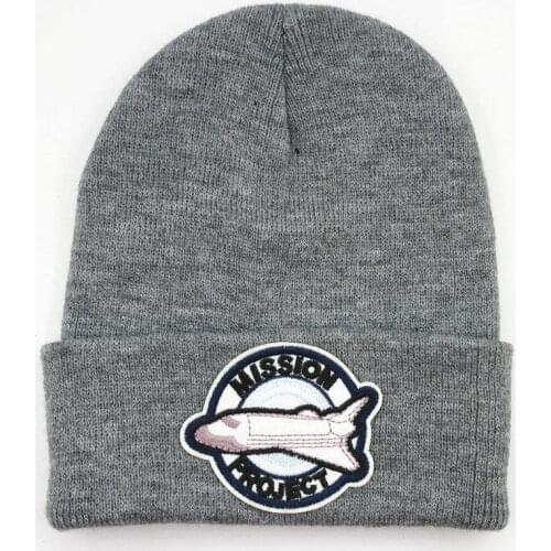 LDSLYJR space shuttle embroidery Thicken knitted hat winter warm hat Skullies cap beanie hat for men and women 79