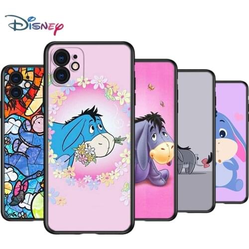 Cute Baby Eeyor Silicone Black Cover For Apple IPhone 12 Mini 11 Pro XS MAX XR X 8 7 6S 6 Plus 5S SE Phone Case