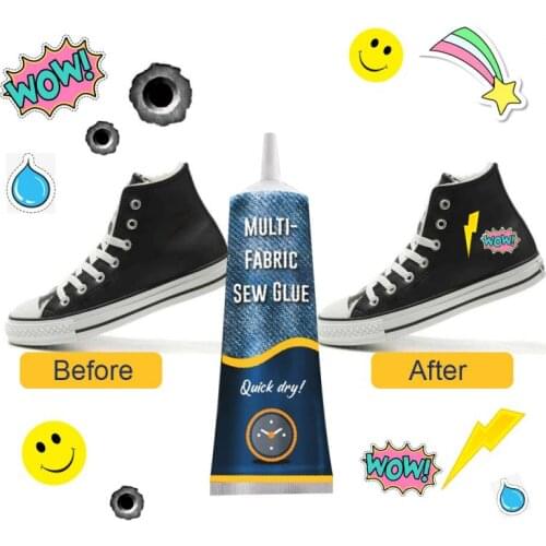 50ml Multipurpose Glue Ultra-stick Sew Glue Liquid Sewing Solution Kit Fast Tack Dry Clothing Repair Glue Universal Hot