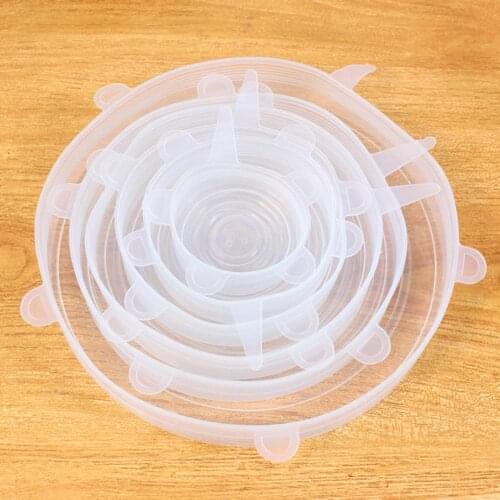 Reusable Stretch Silicone Lids Heat Resistant Universal Wrap Bowl Pot Pan Cover Cookware Lids Kitchen Refrigerator Accessories