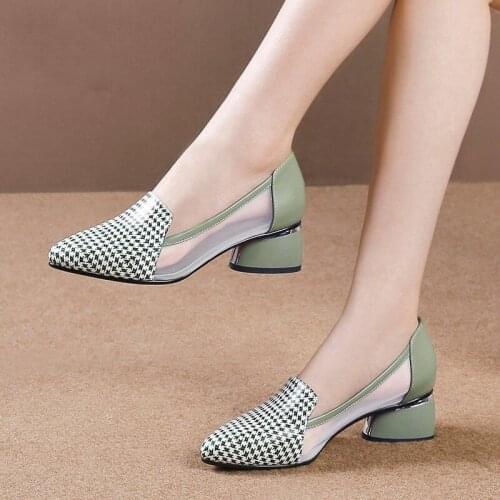 Fashion High Heels Dress Shoes Pattern Pumps Women Pointed Toe Comfortable Office Shoe Ladies shoes