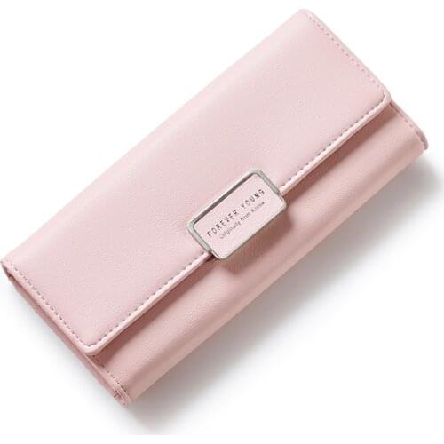 Fashion Women Wallet Brand Simple Elegant Pu Leather Women Purse Female Long Wallet Lady Large Clutch Purse