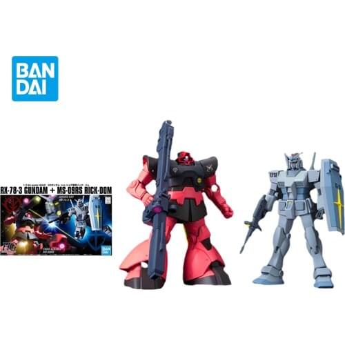 Bandai Gundam Model Kit Assemble Figure HGUC 1/144 G3 Gundam VS Rick Dom Char Aznable Custom Special Edition Childrens Toys