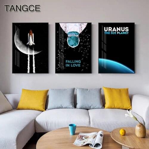 Nordic Canvas Posters Prints Cartoon Universe Painting Modern Wall Art Pictures for Living Room Kids Nursery Abstract Home Decor