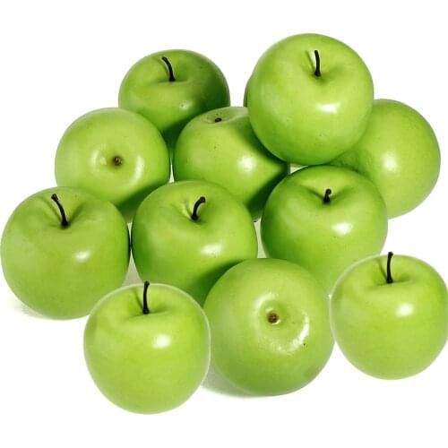 Cheap Fruit Artificial Apples Plastic Fruit Green Apple for Wedding Decoration Shop Display Fake Fruits Teaching Aid Fruits