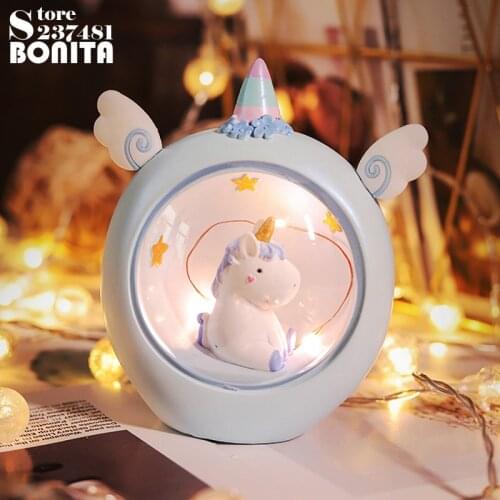 Unicorn stars night light Pegasus table lamp Girl heart decoration desk lamp Birthday gift christmas kids girlfriend gift
