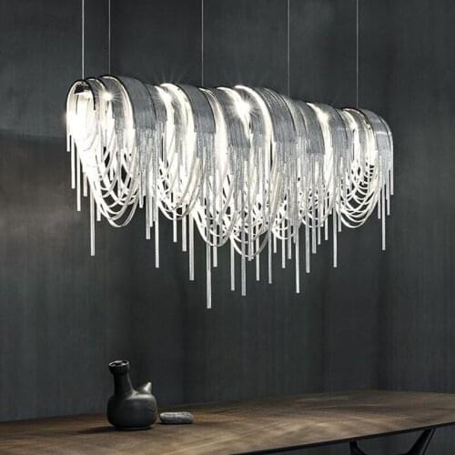 New design chandeliers LED aluminum fixtures luxury light gold/silver living room decorative light for commercial