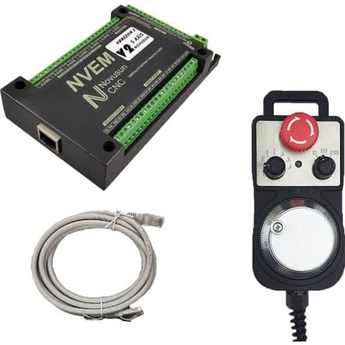 Nvem v2.1 3-axis 4-axis 5-axis 6-axis mach3 motion control card, and 6-axis emergency stop electronic handwheel cnc kit MPG