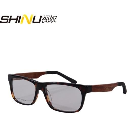 Excellent Handmade Acetate Frame With Nature Wooden Legs Optical Glasses Frame Prescription Eyewear Frames Oculos De Grau ZF112