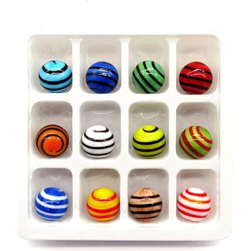 12pcs Custom wholesale handmade glass Marbles balls aquarium garden vase decoration charms pellet children puzzle game toys 18mm