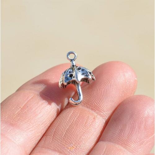 8pcs 20x13mm Umbrella 3D Charms Antique Silver Color Tone Metal Alloy Pendant Accessories DIY Handmade Necklace Jewelry Crafts