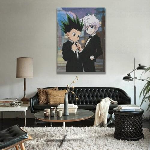 Gon Killua Zoldyck Hunter x Hunter anime Canvas poster Painting wall Art decor Living room Bedroom Study Home Decoration Prints