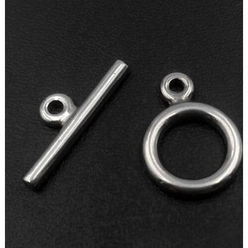 Stainless Steel Simple Smooth Toggle Clasp Strong OT Clasps Findings DIY Crafts Bracelet Making 14mm round toggle with 22mm bar