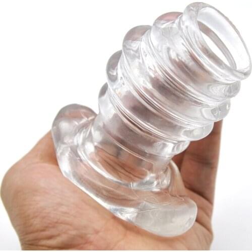 Transparent Anal Dildo Male Prostate Massager Hollow Anal Plug Anus Dilator Butt Plug Masturbator Couples SM Adult Game Sex toys
