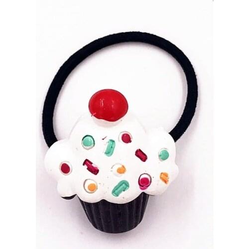 1PCS Cup Cake Rubber Bands For Baby Girls Hair Accessories Kiyomi Elastic Hair Bands Children Headwear Party Gift