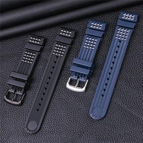 22mm/20mm Silicone Watch Strap Soft Bands Belt with Stainless Steel Buckle for Water Ghost Watch Accessories