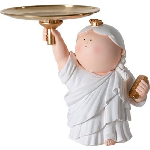 Statue of Liberty Fruit Plate Decoration Sculpture Home Living Room Candy Storage Enter The Porch and Put The Key Tray Figurine