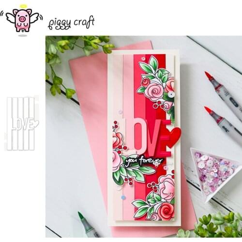 Piggy Craft metal cutting dies cut die mold Love on a line edge Scrapbook paper craft knife mould blade punch stencils dies