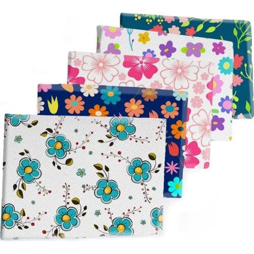 Fabric Small Flowers Printed Polyester 50*145CM Cotton Twill Fabric Patchwor Printed