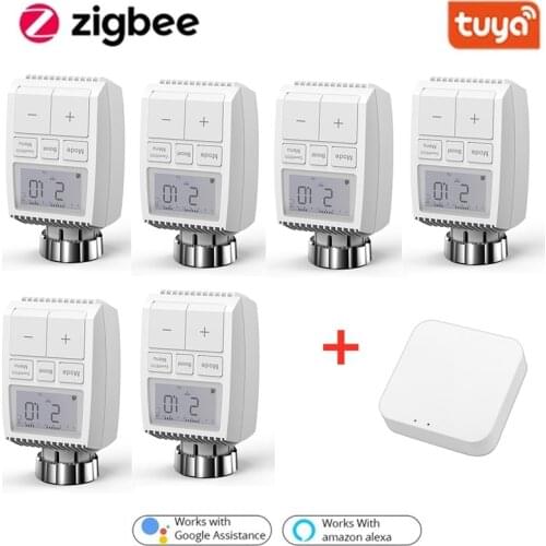 Tuya ZigBee 3.0 Smart Radiator Actuator Programmable Thermostat Heater Temperature Controller Voice Control With Alexa Google
