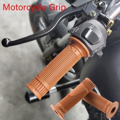 22mm Motorcycle Universal Handlebar Rubber Cover Retro Striped Grip Protective Cover Motorcycle Modification Accessories