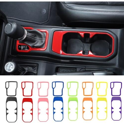ABS Interior Mouldings for Jeep Wrangler JL Gladiator JT 2018+ Gear Shift Panel Water Cup Holder Decoration Cover Accessories