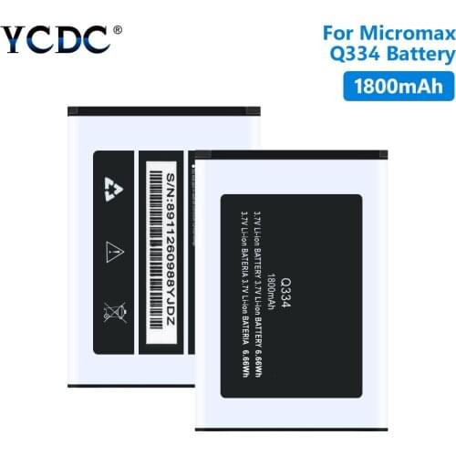 High Quality 1800mAh Li-ion Battery For Micromax Q334 Smart Phone Replacement Lithium Polymer Mobile Phone Batteries