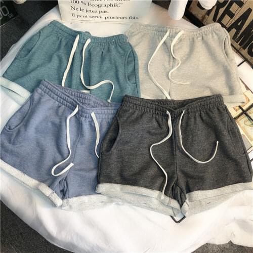 Womens Shorts Summer Cotton Women Fashion Bikes High Waist Loose Black Shorts Wide Legs Casual Female Short Plus Size Lace-Up