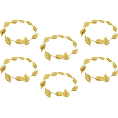 6pcs Womens Costume Greek Roman Laurel Wreath Gold Leaves Headband Toga Fancy Dress Headpiece Hair Accessories